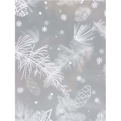 Коробка подарочная новогодняя складная ПВХ «Новогодние веточки» 12×12×15 см