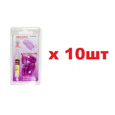 Trendy накладные ногти G-20NGB 20шт+1г клея 10шт