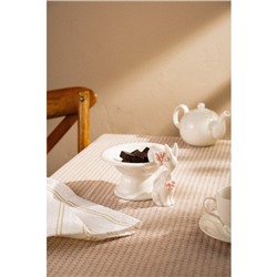 УЦЕНКА Конфетница «Лесные кролики», 18×15.5×12 см, белая