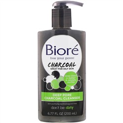 Biore, Средство с углем для глубокого очищения пор, 200 мл