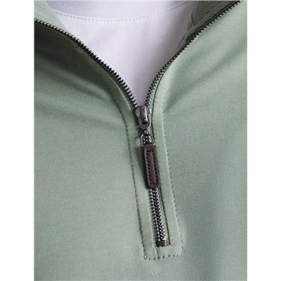 Свитшот с воротом стойкой на молнии из эластичного футера двухнитки