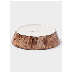 Тарелка глубокая Magistro Wood, 700 мл, d=18.2 см, фарфор, коричневая