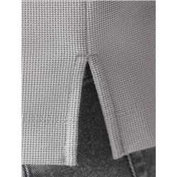 Лонгслив из мягкого фактурного трикотажа с плетеным воротником поло на молнии