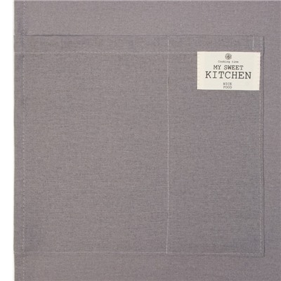 Фартук Этель ECO, цвет серый, 60×64 ±6 см, 70% хл, 30% лён, 190 г/м²