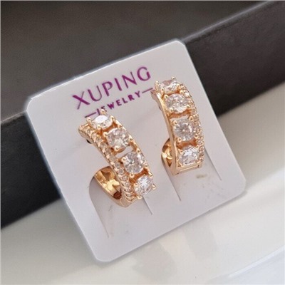 Серьги коллекция "Xuping" покрытие позолота, вставка: фианиты,10802, арт.001.240