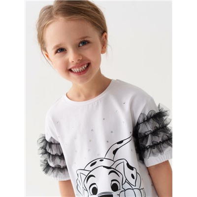 Комплект трикотажный для девочек: джемпер (футболка), юбка