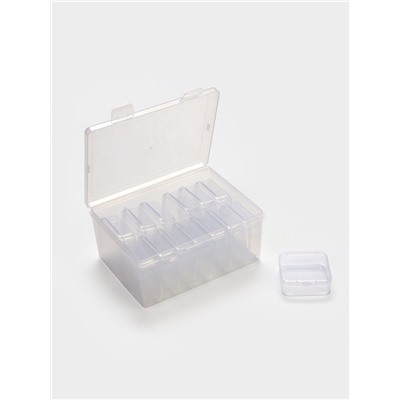 Органайзер для украшений QF, антиокислительный на 14 ячеек, 16.5×12×6 см, прозрачный