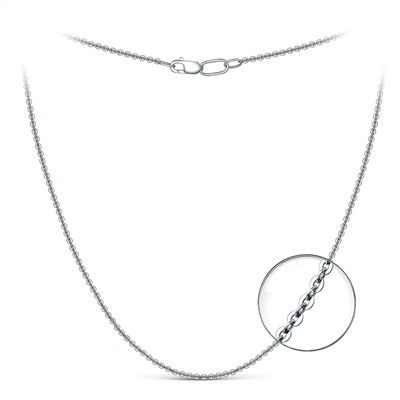 Цепь из серебра родированная - Якорная круглая, 40 см 81035141340