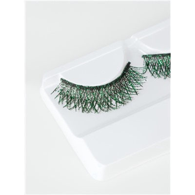 Ресницы накладные «Сияй», с блёстками, 14 мм, без клея, зелёные