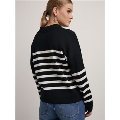 Вязаные джемперы CONTE Джемпер-поло объемного силуэта из пряжи с шерстью LDK 2390