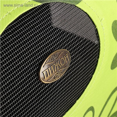 Сумка - переноска «Цветы», размер L, 53×21×29 см, каркасная, зелёная