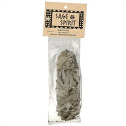 Sage Spirit, Native American Incense, белый шалфей, меленький размер (4–12 см), 1 веточка для окуривания