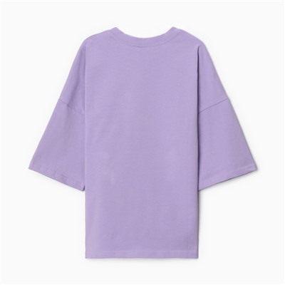 Футболка для девочки MINAKU: Exclusive print, цвет лавандовый, рост 116 см