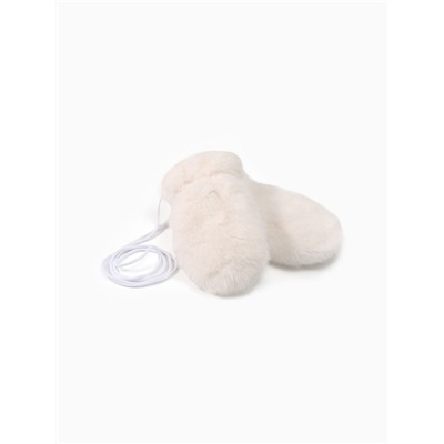 Варежки подростковые MINAKU, пушистые, 20 см, белые