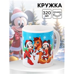 Кружка новогодняя сублимация «Лошадь» 320 мл, Микки Маус
