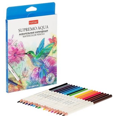 Карандаши акварельные 18цв "SUPREMO AQUA" (087449) Хатбер