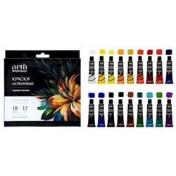 Набор акриловых красок 18 цв 12 мл "VERSATO" ассорти коробка из микрогофрок. с европодвесом AF13-024-18 ARTформат