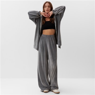 Костюм женский (толстовка, брюки) KAFTAN Plushy, размер 40-42, серый