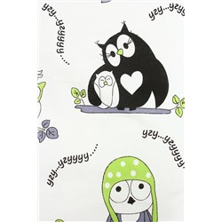 КПБ с простыней на резинке КПБ-ПР/совы на белом