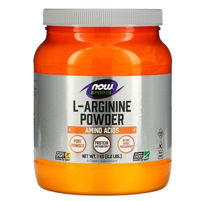 Now Foods, Для спортсменов, порошок L-аргинина, 1 кг (2,2 фунта)