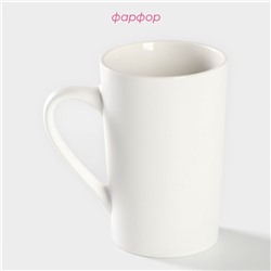 Кружка Доляна «Цветение любви», 380 мл, фарфор, белая