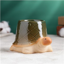 Декоративный горшок для цветов «Черепашка», 250 мл, 12×8×7 см, керамический