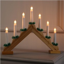 Светодиодная фигура «Рождественская горка» 39×31×5 см, дерево, 220 В, свечение тёплое белое