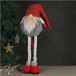 Новогоднее украшение Гном на телескопических ножках с бордовым колпаком 55/74 см / YX19811AB  /уп 36/