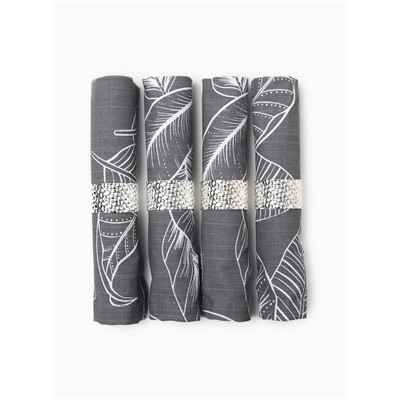 Набор салфеток с декоративными кольцами Этель Ease 40×40 см - 4 шт., 100% хл, репс