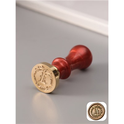 Печать для сургуча с пластиковой ручкой «Венок с буквой A», 2.5×2.5×6.3 см