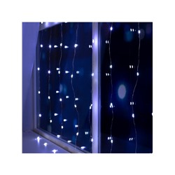 Гирлянда «Занавес» 1×1 м роса, IP20, серебристая нить, 100 LED, свечение белое, 12 В