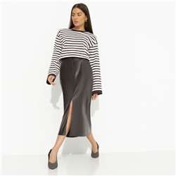 Юбка с разрезом, Откровенно шикарная (коричневый)