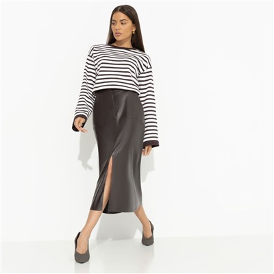 Юбка с разрезом, Откровенно шикарная (коричневый)