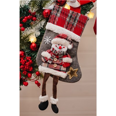 Новогодние носки для подарка Дед мороз и Снеговик 2 шт