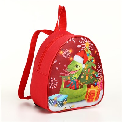 Рюкзак новогодний для подарков на молнии «Змея», красный