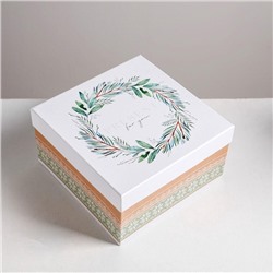 Набор подарочных коробок 5 в 1 «Зимний», 14×14×8 - 22×22×12 см, Новый год