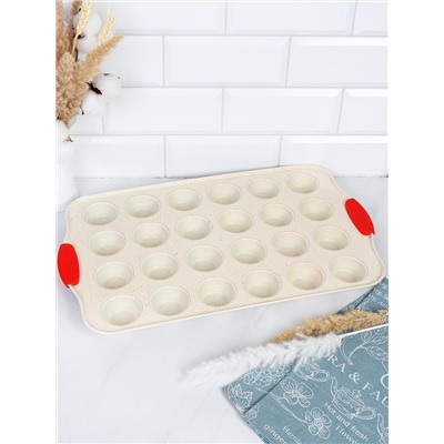 Форма для выпечки кексов и тарталеток 24 ячейки ручки силикон / RSD-930 /уп 30/ 0.58/