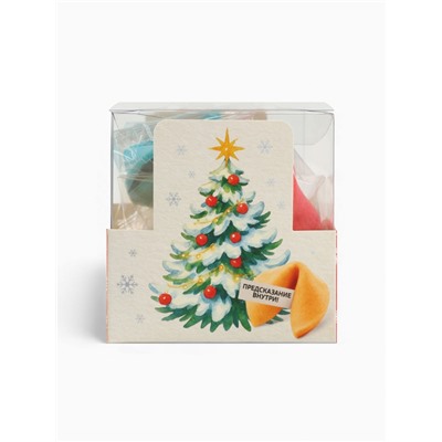 Печенье с предсказанием цветное в подарочной коробке «Улыбок в новом году», 4 шт.