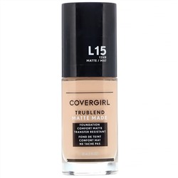 Covergirl, Матирующая тональная основа Trublend Matte Made, оттенок L15 фарфоровый, 30 мл