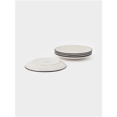 Набор тарелок Доляна Nature, 4 шт., d=19 см, керамика, бежевые