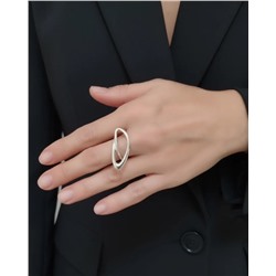 Кольцо с белым серебрением