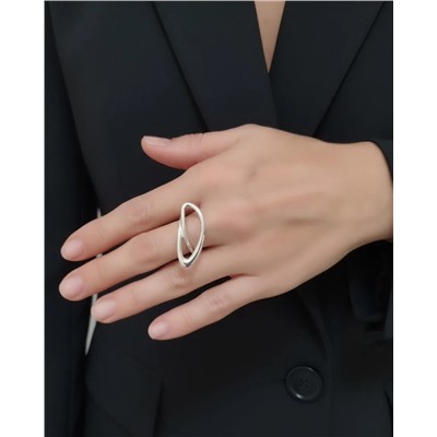 Кольцо с белым серебрением