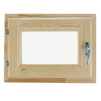 Окно в баню, деревянное, 40×30 см, хвоя, двойное стекло, «Добропаровъ»