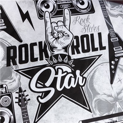 Постельное бельё евро «Этель» Rock star, бязь