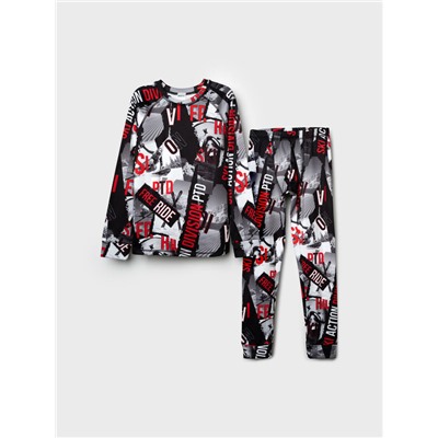 Термокомплект трикот. для мальчиков: фуфайка (футболка) с длин. рук, брюки