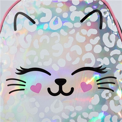 Рюкзак детский MEOW, для девочки, искусственная кожа, голография, 27×23×10 см