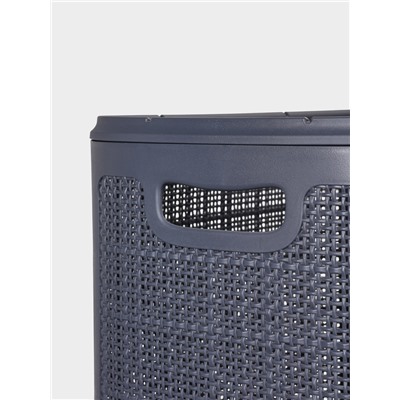 Плетёная корзина для белья с крышкой «Лён», 100 л, 43×32×80 см, графит