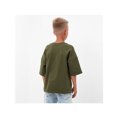 Футболка детская MINAKU: Basic line, цвет хаки, рост 104 см