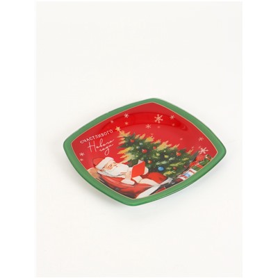 Тарелка новогодняя плоская «Счастливого Нового года», 20×20 см