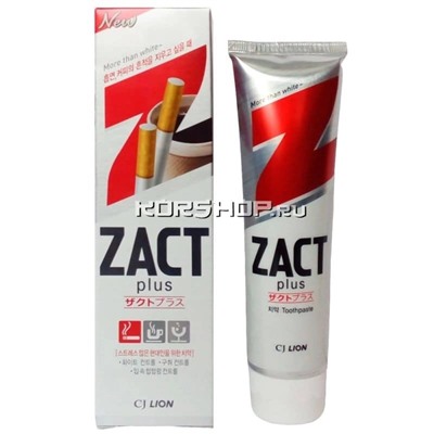 Отбеливающая зубная паста Zact plus Lion (от табака, кофе и чая), Корея, 150 г Акция